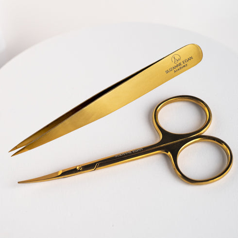 COMBO Scissors & Tweezers Suzanne Egan Gold Tool Collection